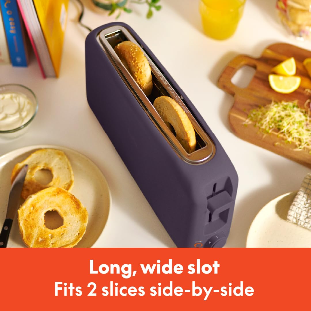 bella 2 Slice Slim Toaster, Fits-anywhere™ Kitchenware, 6 Setting Shade Control with Reheat & Cancel Buttons, Fits sourdough, 10” Long Slot, Anti Jam & Auto Shutoff, 900 Watt, Blossom