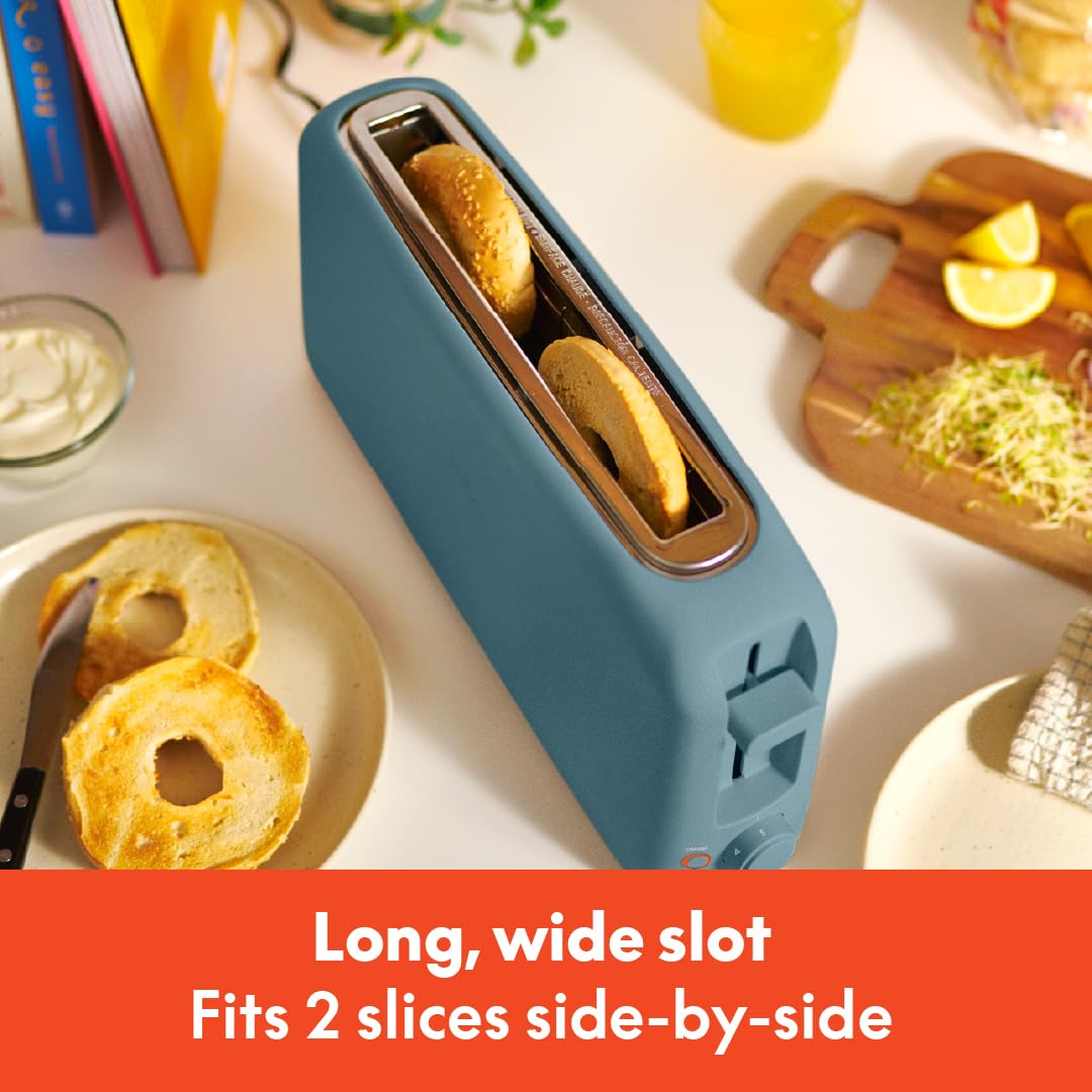 bella 2 Slice Slim Toaster, Fits-anywhere™ Kitchenware, 6 Setting Shade Control with Reheat & Cancel Buttons, Fits sourdough, 10” Long Slot, Anti Jam & Auto Shutoff, 900 Watt, Blossom