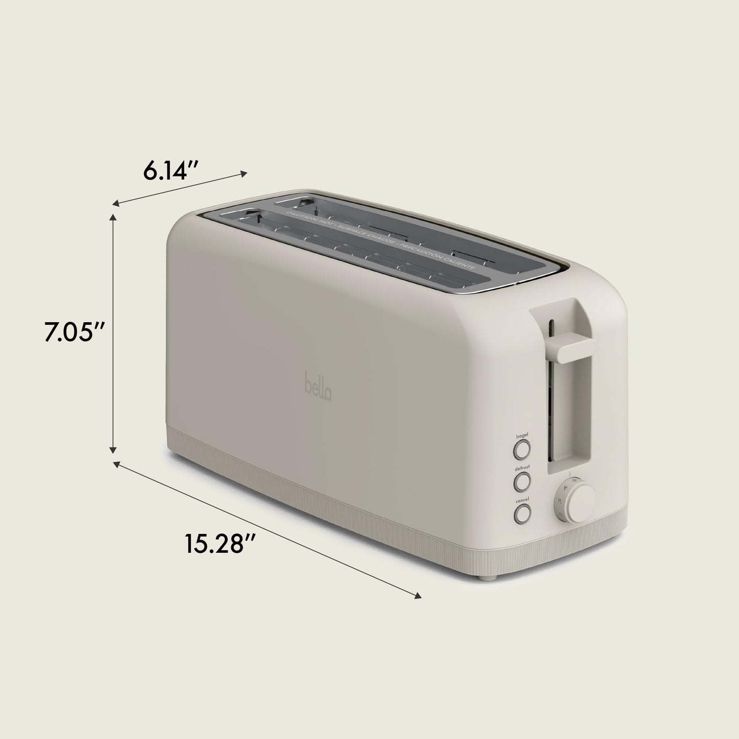 bella 2 Slice Slim Toaster, Fits-anywhere™ Kitchenware, 6 Setting Shade Control with Reheat & Cancel Buttons, Fits sourdough, 10” Long Slot, Anti Jam & Auto Shutoff, 900 Watt, Blossom