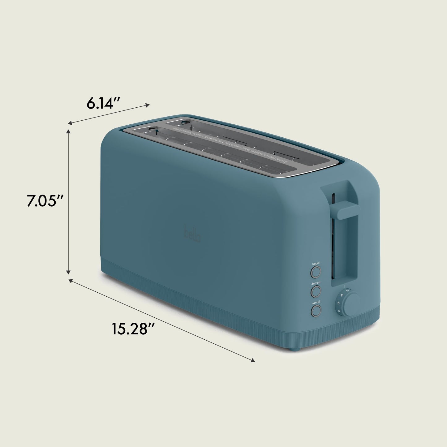 bella 2 Slice Slim Toaster, Fits-anywhere™ Kitchenware, 6 Setting Shade Control with Reheat & Cancel Buttons, Fits sourdough, 10” Long Slot, Anti Jam & Auto Shutoff, 900 Watt, Blossom