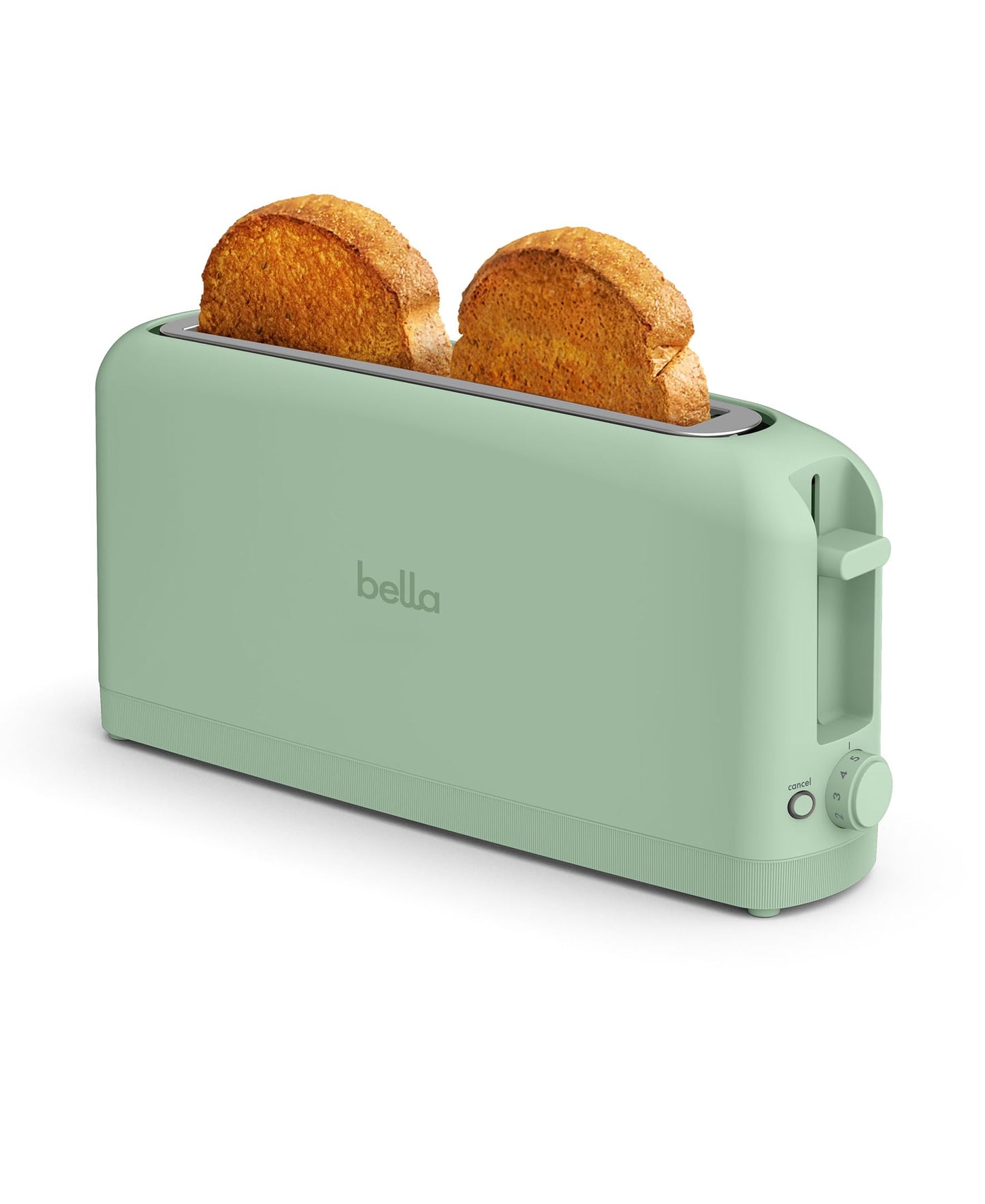 bella 2 Slice Slim Toaster, Fits-anywhere™ Kitchenware, 6 Setting Shade Control with Reheat & Cancel Buttons, Fits sourdough, 10” Long Slot, Anti Jam & Auto Shutoff, 900 Watt, Blossom