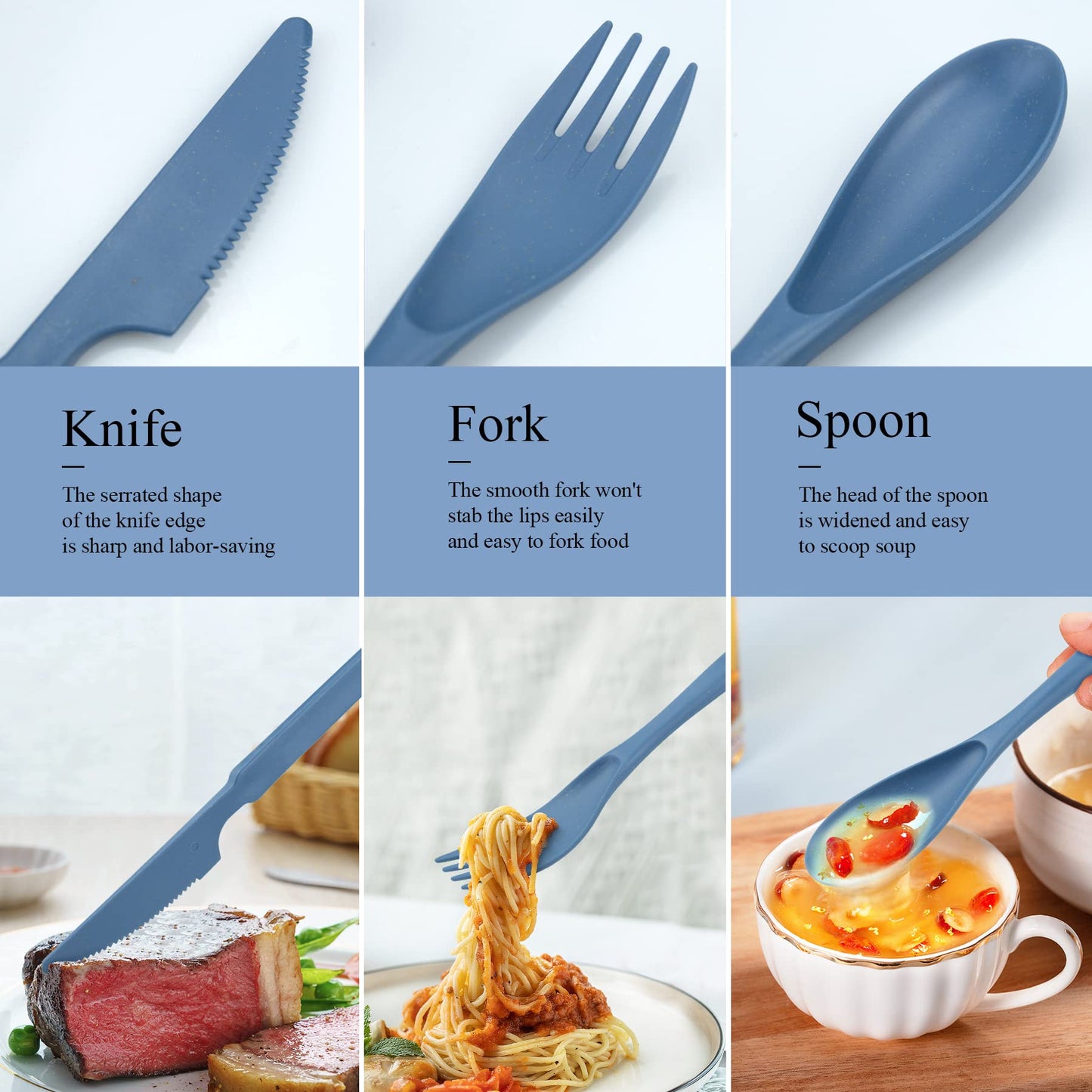 4 Sets Travel Utensils with Case, Cutlery Set Chopsticks Fork Spoon Knife with Case, Reusable Plastic Utensils Sets for Lunch Box Accessories,Portable Lunch Box Utensils Set for Daily Use