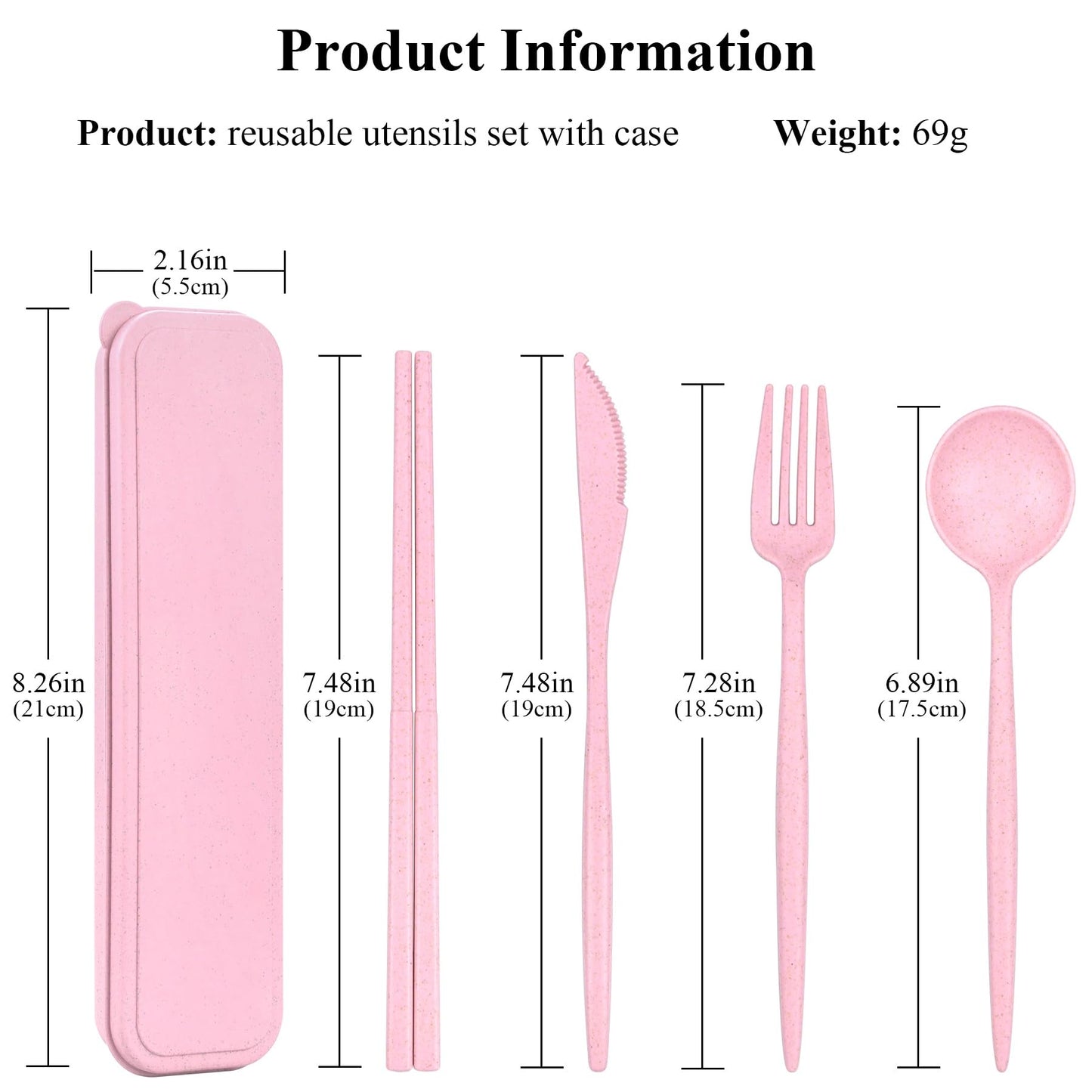 4 Sets Travel Utensils with Case, Cutlery Set Chopsticks Fork Spoon Knife with Case, Reusable Plastic Utensils Sets for Lunch Box Accessories,Portable Lunch Box Utensils Set for Daily Use