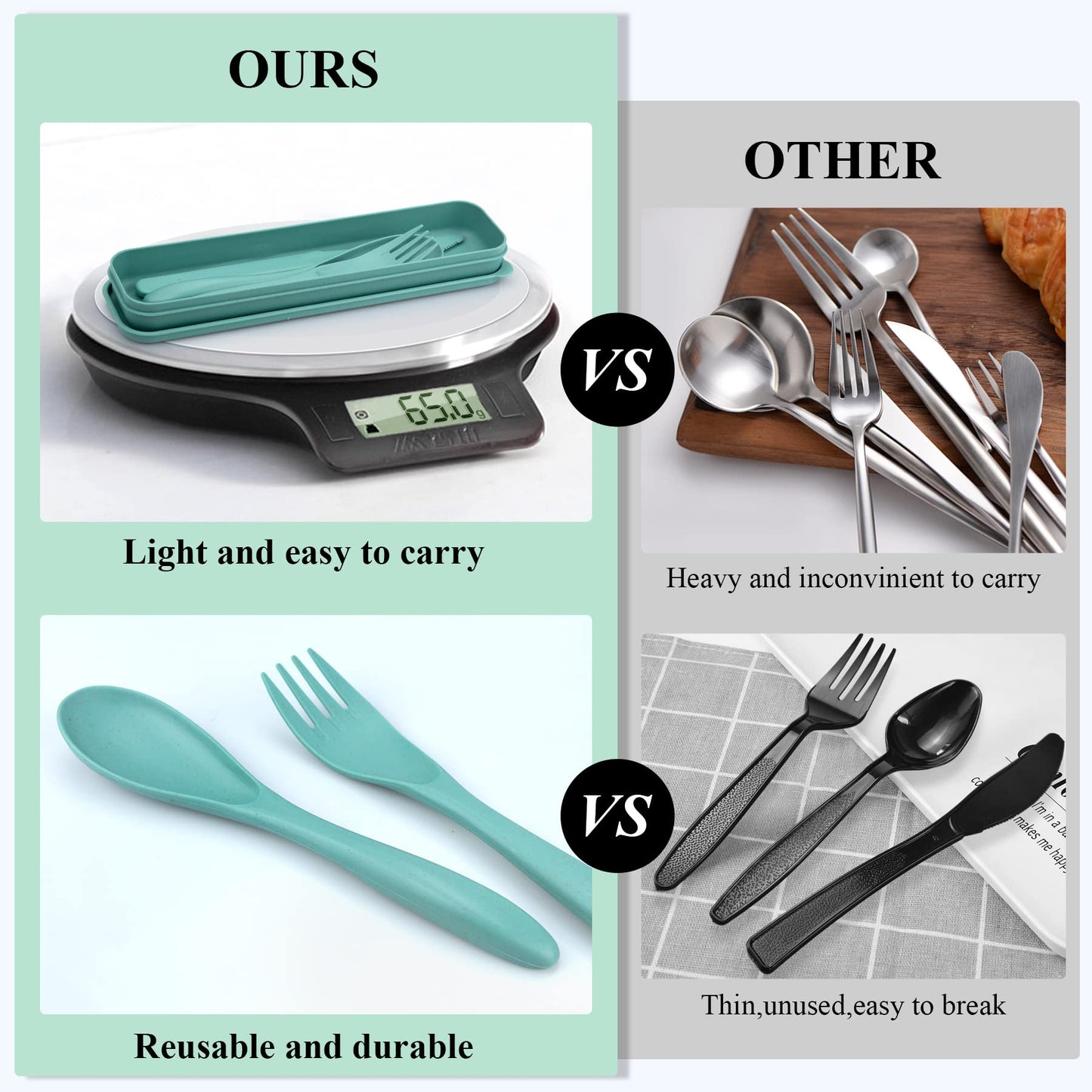 4 Sets Travel Utensils with Case, Cutlery Set Chopsticks Fork Spoon Knife with Case, Reusable Plastic Utensils Sets for Lunch Box Accessories,Portable Lunch Box Utensils Set for Daily Use