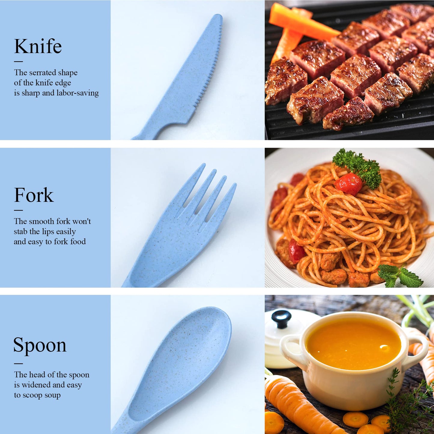 4 Sets Travel Utensils with Case, Cutlery Set Chopsticks Fork Spoon Knife with Case, Reusable Plastic Utensils Sets for Lunch Box Accessories,Portable Lunch Box Utensils Set for Daily Use