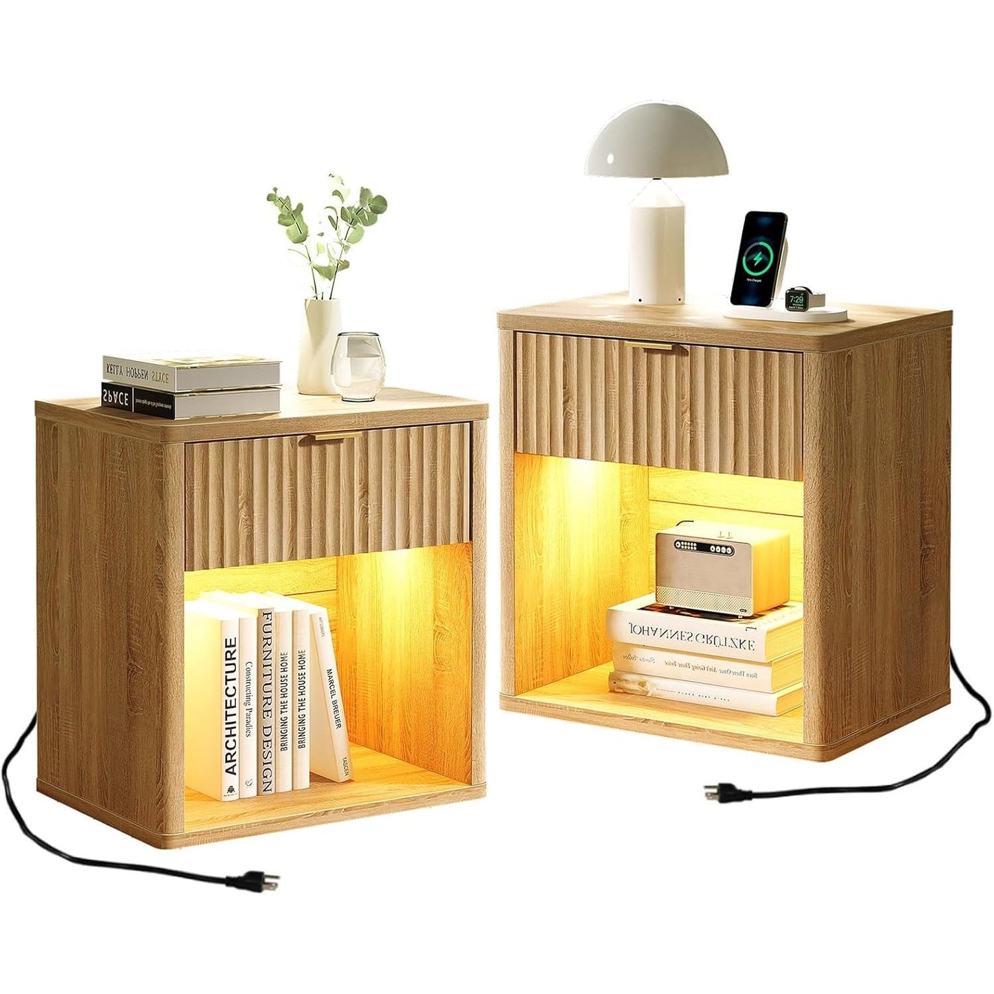 Yanosaku NS001 Wood Night Stand with Drawer-2