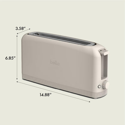 bella 2 Slice Slim Toaster, Fits-anywhere™ Kitchenware, 6 Setting Shade Control with Reheat & Cancel Buttons, Fits sourdough, 10” Long Slot, Anti Jam & Auto Shutoff, 900 Watt, Blossom