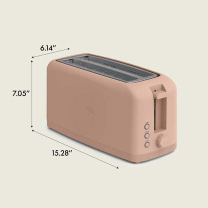 bella 2 Slice Slim Toaster, Fits-anywhere™ Kitchenware, 6 Setting Shade Control with Reheat & Cancel Buttons, Fits sourdough, 10” Long Slot, Anti Jam & Auto Shutoff, 900 Watt, Blossom