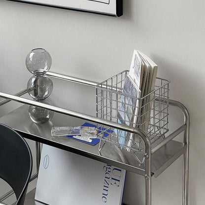 Stainless Steel Bar Cart with Wheels-4