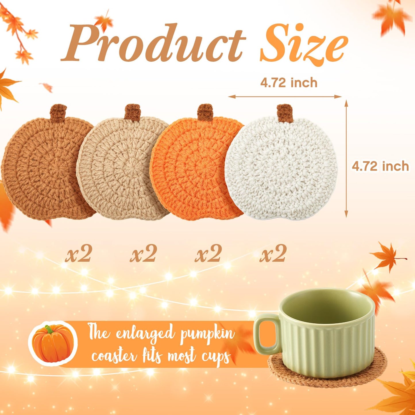 4 Pcs Fall Coasters
