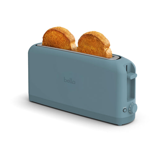 bella 2 Slice Slim Toaster, Fits-anywhere™ Kitchenware, 6 Setting Shade Control with Reheat & Cancel Buttons, Fits sourdough, 10” Long Slot, Anti Jam & Auto Shutoff, 900 Watt, Blossom