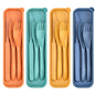 4 Sets Travel Utensils with Case, Cutlery Set Chopsticks Fork Spoon Knife with Case, Reusable Plastic Utensils Sets for Lunch Box Accessories,Portable Lunch Box Utensils Set for Daily Use