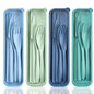 4 Sets Travel Utensils with Case, Cutlery Set Chopsticks Fork Spoon Knife with Case, Reusable Plastic Utensils Sets for Lunch Box Accessories,Portable Lunch Box Utensils Set for Daily Use