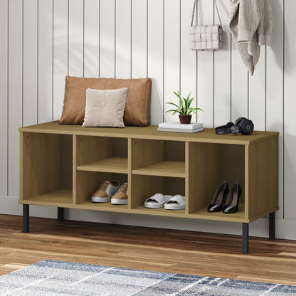 vidaXL Shoe Cabinet Shoe Cubby with 6 Compartments Shoe Rack Solid Pine Wood-5