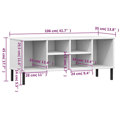 vidaXL Shoe Cabinet Shoe Cubby with 6 Compartments Shoe Rack Solid Pine Wood-4