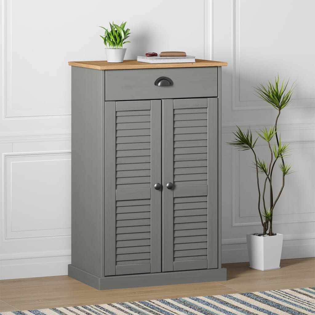 vidaXL Shoe Cabinet Shoe Storage Organizer with Doors VIGO Solid Wood Pine-1