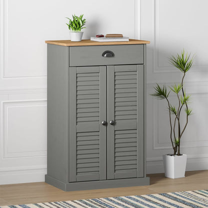 vidaXL Shoe Cabinet Shoe Storage Organizer with Doors VIGO Solid Wood Pine-1