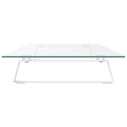vidaXL Monitor Stand Desktop Computer Screen Riser Tempered Glass and Metal-3