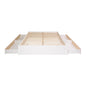 King Size 4 Drawer Storage White Wooden 4 Post Platform Bed  Frame-0