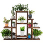 Modern Farmhouse 6-tier Wooden Bookcase Plant Stand Shelving Unit-0