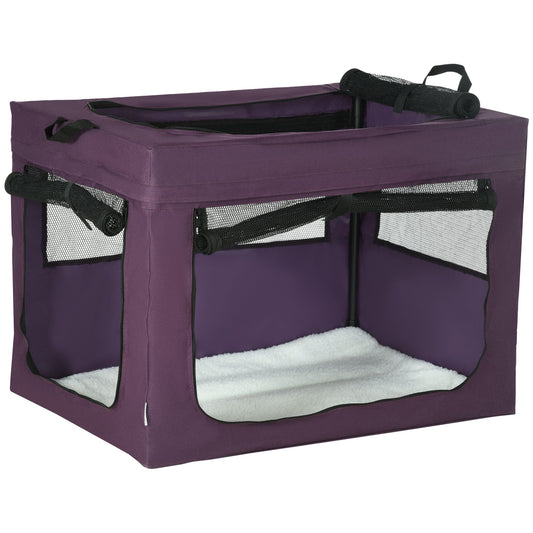 Pet Carrier Portable Cat Carrier Foldable Dog Bag for Small and Medium Dogs, 79.5 x 57 x 57 cm, Purple-0