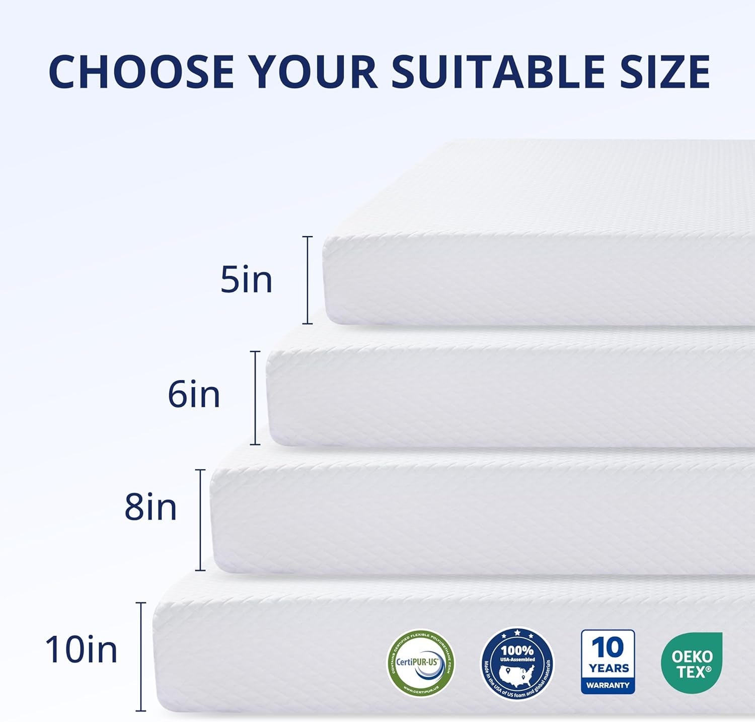 Queen 10 Inch Green Tea Memory Foam Mattress Comfort-1