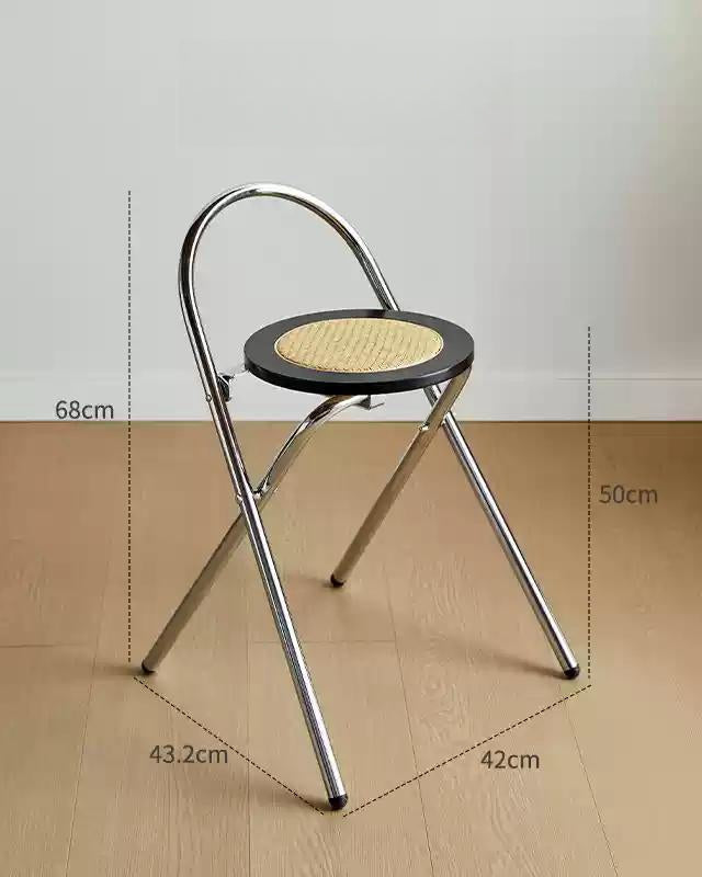 French-Style Rattan Folding Stool-5
