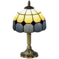 Handmade Stained Glass Table Lamp, Antique Bedside Lamp for Bedroom, Living room, Home, Nightstand, Decorative Night Light, Blue-0