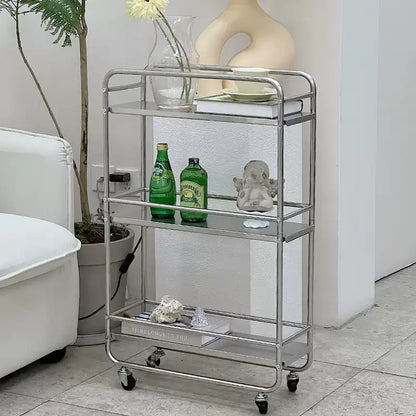 Stainless Steel Bar Cart with Wheels-3