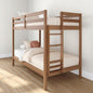 EngineeredWood TwinOverTwin Bunk With Ladder Oak Finish-0