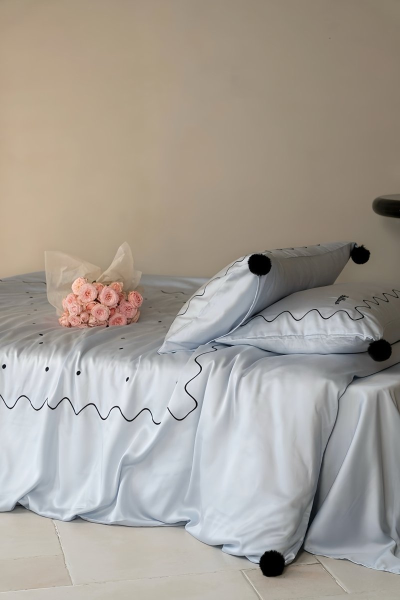 Elegant Retro Nordic Silky Smooth Tencel Lyocell Queen Size Duvet Cover Set-2
