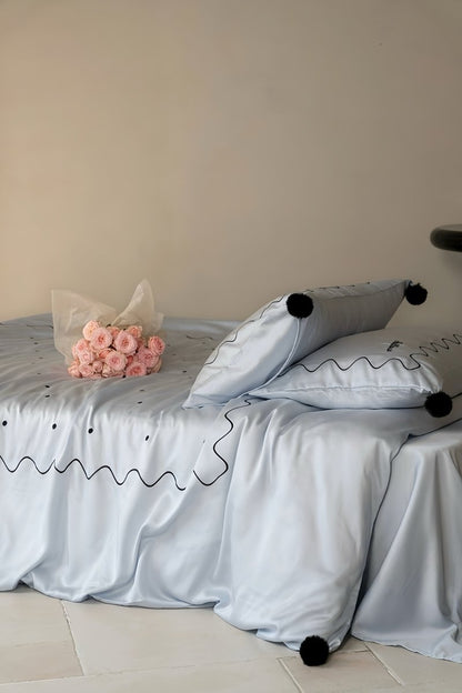 Elegant Retro Nordic Silky Smooth Tencel Lyocell Queen Size Duvet Cover Set-2