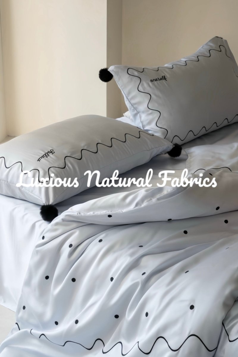 Elegant Retro Nordic Silky Smooth Tencel Lyocell Queen Size Duvet Cover Set-3