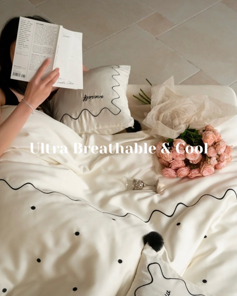 Elegant Retro Silky Smooth Cooling Tencel Lyocell Queen Size Duvet Cover Set-3