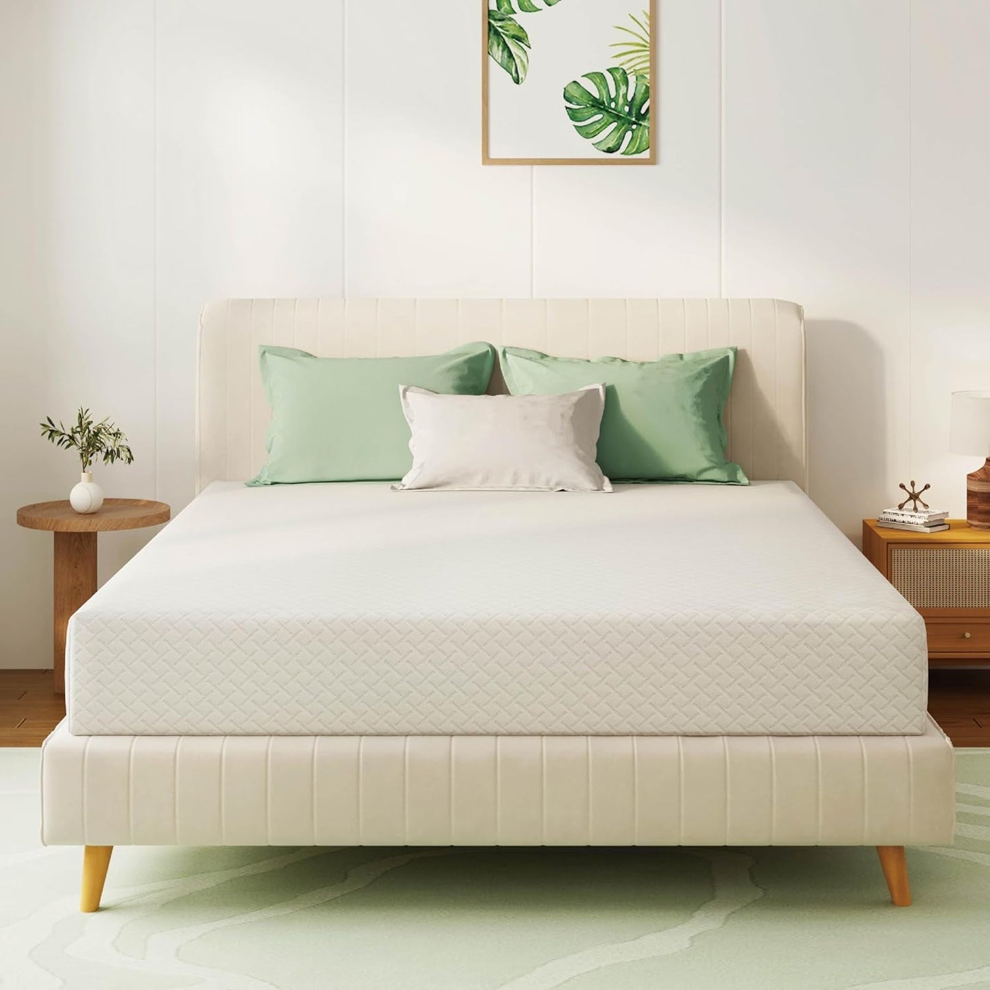 Queen 10 Inch Green Tea Memory Foam Mattress Comfort-0