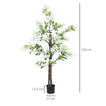 Artificial Honeysuckle Plant in Pot - Realistic Indoor Outdoor Decor White Green-2