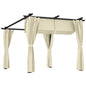 3 x 3 Metre Retractable Roof Pergola with Curtains - Beige-0