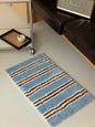 Ultra Soft Retro Blue Stripe Bath Rug, Absorbent Mat-0