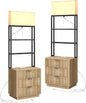 Yanosaku NS002 Nightstand Set of 2 with Charging Station, 3 Drawers-1