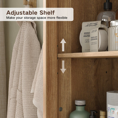 Yanosaku SC007 Tall Fluted Cabinet with Shelves, Narrow Storage Cabinet-3